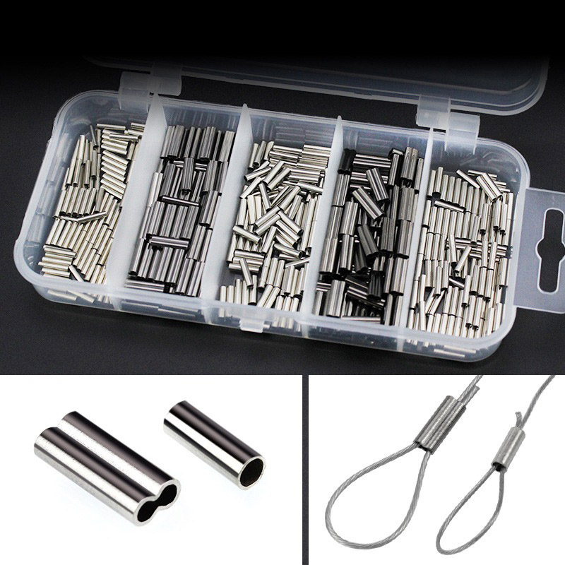Fishing Line Box - 250-500 pz/scatola manicotti a crimpare a
