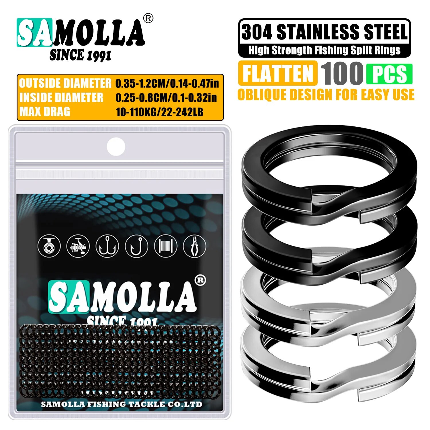 Fishing Line Cutter - 100 pz Anelli Divisi Per Pesca